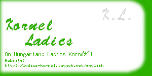 kornel ladics business card